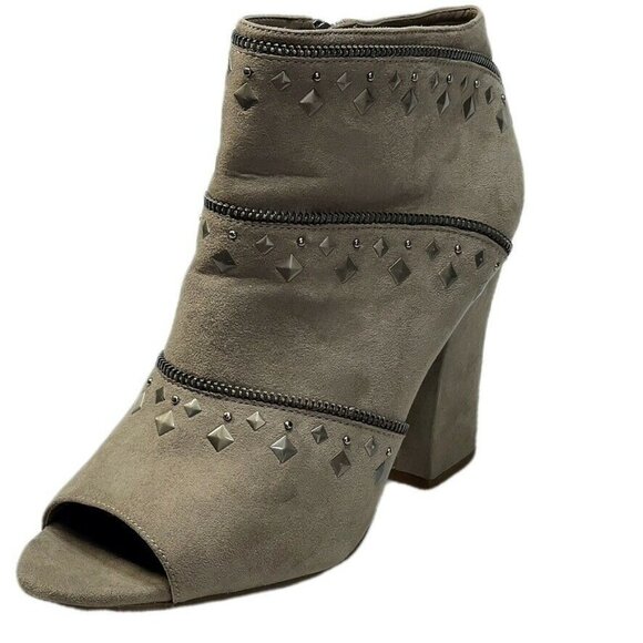 Jessica Simpson Peep Toe Studded Zip-Up Ankle Booties Size 8 - Picture 7 of 12